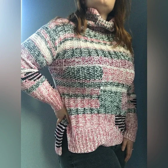 Anthropologie Sparrow Alma Turtleneck Sweater Pink Boho Cottagecore - Picture 2 of 9